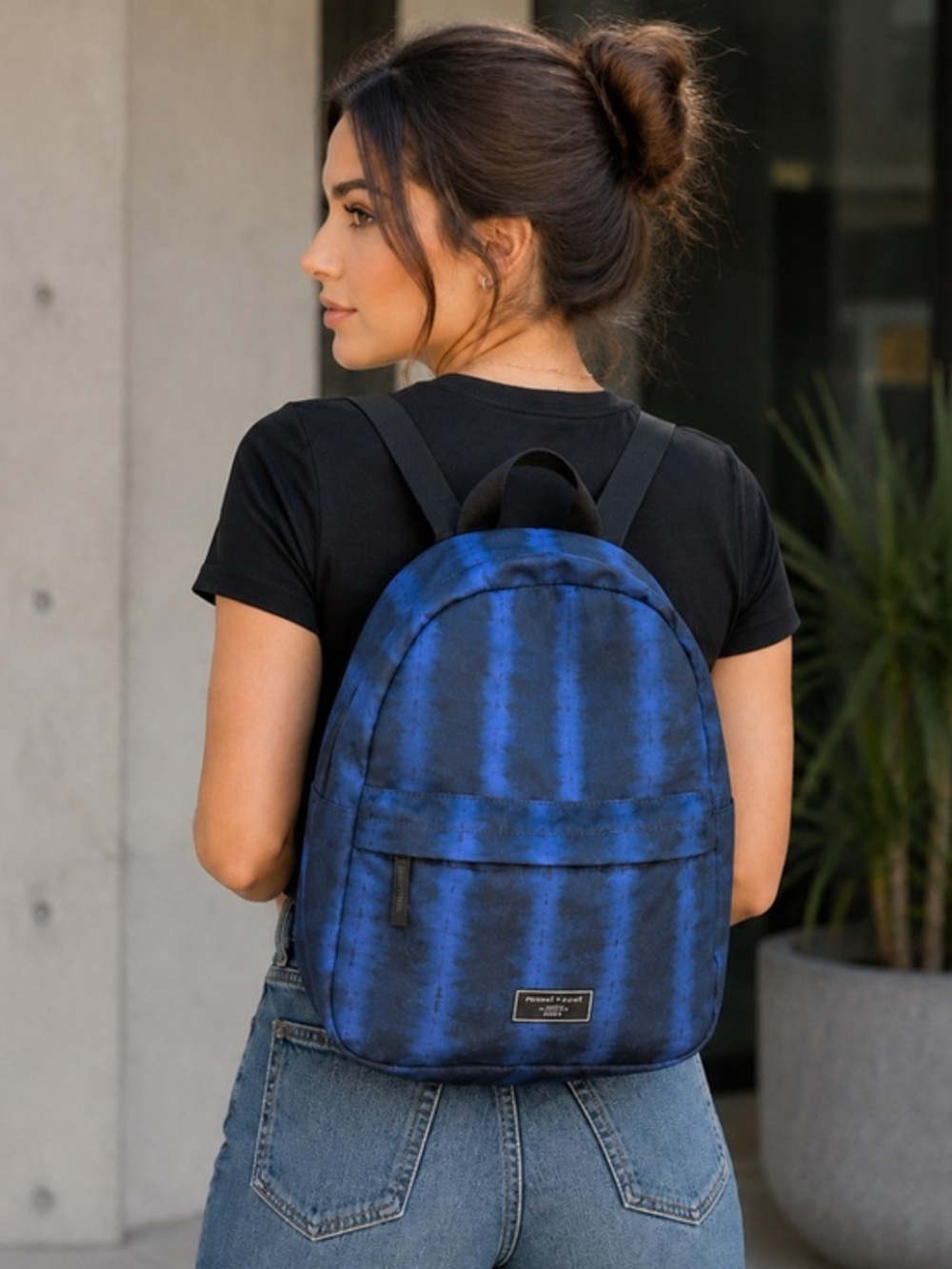 Kendall + Kylie Blue Black Tie Dye Mini Backpack Small Festival Bag